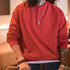 Vintage Red Baseball Collar Sweatshirt – Loose Pullover for Spring & Fall